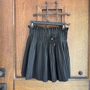 Zara Black Skater Mini Skirt with Pleats Size XS